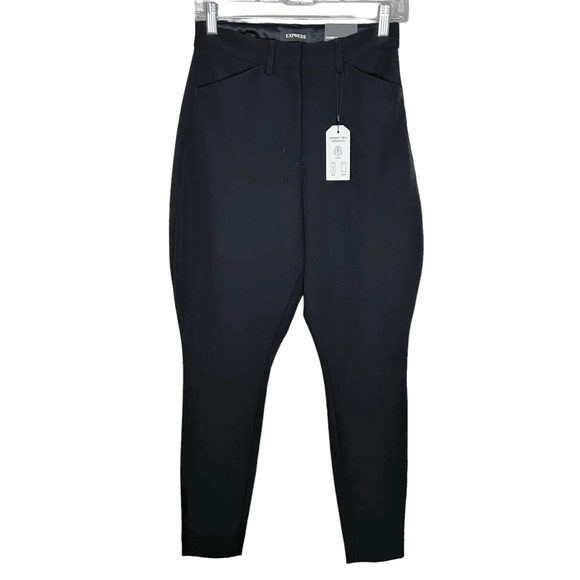 NWT Express Curvy High Waisted Supersoft Twill Skinny Pant Black 4L - Picture 3 of 14